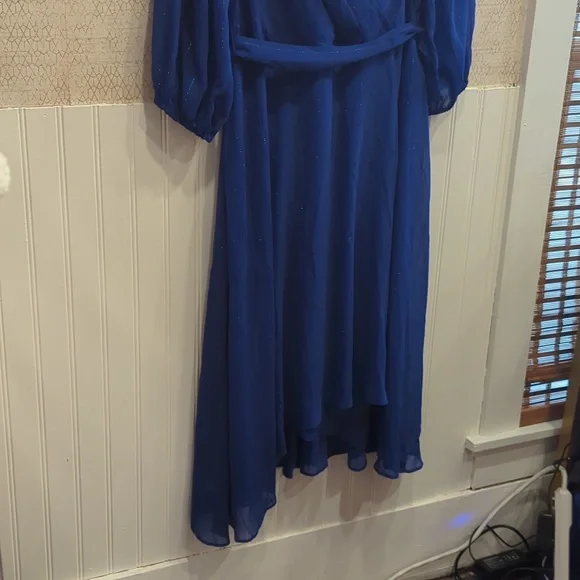 NWT DKNY Royal Blue Midi Dress, LARGE, Wedding Guest, Work, Below Knee - Picture 3 of 13